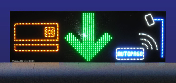 equipos vialidad LEDs segmentos marquesina plazas cobro